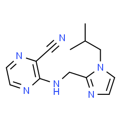ChemSpider 2D Image | 3-{[(1-Isobutyl-1H-imidazol-2-yl)methyl]amino}-2-pyrazinecarbonitrile | C13H16N6