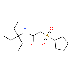 ChemSpider 2D Image | 2-(Cyclopentylsulfonyl)-N-(3-ethyl-3-pentanyl)acetamide | C14H27NO3S