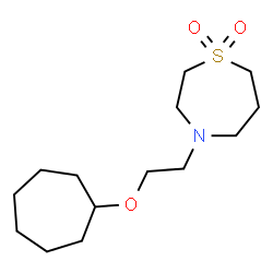 ChemSpider 2D Image | 4-[2-(Cycloheptyloxy)ethyl]-1,4-thiazepane 1,1-dioxide | C14H27NO3S