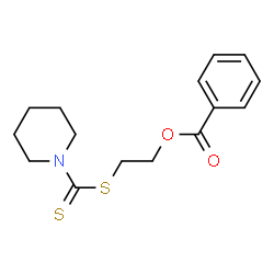 ChemSpider 2D Image | 2-[(1-Piperidinylcarbonothioyl)sulfanyl]ethyl benzoate | C15H19NO2S2