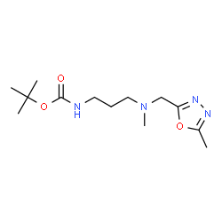 ChemSpider 2D Image | 2-Methyl-2-propanyl (3-{methyl[(5-methyl-1,3,4-oxadiazol-2-yl)methyl]amino}propyl)carbamate | C13H24N4O3