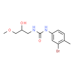 ChemSpider 2D Image | 1-(3-Bromo-4-methylphenyl)-3-(2-hydroxy-3-methoxypropyl)urea | C12H17BrN2O3