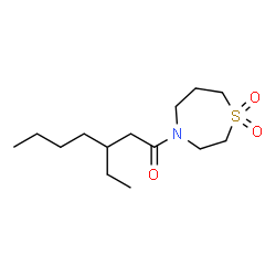 ChemSpider 2D Image | 1-(1,1-Dioxido-1,4-thiazepan-4-yl)-3-ethyl-1-heptanone | C14H27NO3S