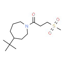 ChemSpider 2D Image | 1-[4-(2-Methyl-2-propanyl)-1-azepanyl]-3-(methylsulfonyl)-1-propanone | C14H27NO3S