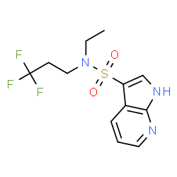 ChemSpider 2D Image | N-Ethyl-N-(3,3,3-trifluoropropyl)-1H-pyrrolo[2,3-b]pyridine-3-sulfonamide | C12H14F3N3O2S
