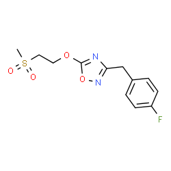 ChemSpider 2D Image | 3-(4-Fluorobenzyl)-5-[2-(methylsulfonyl)ethoxy]-1,2,4-oxadiazole | C12H13FN2O4S