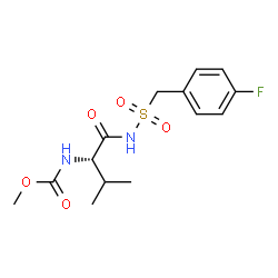 ChemSpider 2D Image | Methyl [(2S)-1-{[(4-fluorobenzyl)sulfonyl]amino}-3-methyl-1-oxo-2-butanyl]carbamate | C14H19FN2O5S
