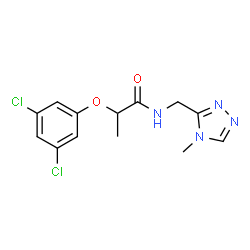 ChemSpider 2D Image | 2-(3,5-Dichlorophenoxy)-N-[(4-methyl-4H-1,2,4-triazol-3-yl)methyl]propanamide | C13H14Cl2N4O2