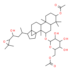 ChemSpider 2D Image | 7-[(6-O-Acetylhexopyranosyl)oxy]-23-hydroxy-24,25-epoxy-13,30-cyclodammaran-3-yl acetate | C40H64O11