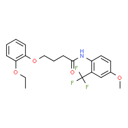 ChemSpider 2D Image | 4-(2-Ethoxyphenoxy)-N-[4-methoxy-2-(trifluoromethyl)phenyl]butanamide | C20H22F3NO4