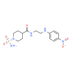 ChemSpider 2D Image | N-{2-[(4-Nitrophenyl)amino]ethyl}-1-sulfamoyl-4-piperidinecarboxamide | C14H21N5O5S