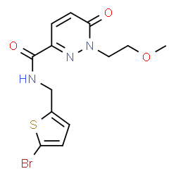 ChemSpider 2D Image | N-[(5-Bromo-2-thienyl)methyl]-1-(2-methoxyethyl)-6-oxo-1,6-dihydro-3-pyridazinecarboxamide | C13H14BrN3O3S