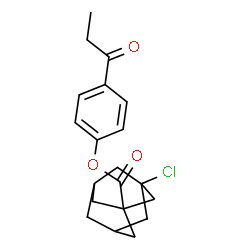 ChemSpider 2D Image | 4-Propionylphenyl 3-chloro-1-adamantanecarboxylate | C20H23ClO3