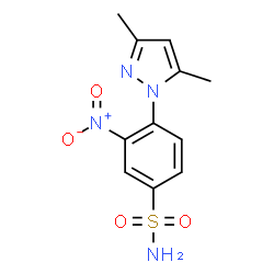 ChemSpider 2D Image | 4-(3,5-Dimethyl-pyrazol-1-yl)-3-nitro-benzenesulfonamide | C11H12N4O4S