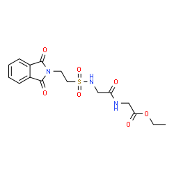 ChemSpider 2D Image | Ethyl N-{[2-(1,3-dioxo-1,3-dihydro-2H-isoindol-2-yl)ethyl]sulfonyl}glycylglycinate | C16H19N3O7S