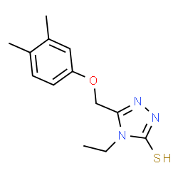 ChemSpider 2D Image | 5-((3,4-Dimethylphenoxy)methyl)-4-ethyl-4H-1,2,4-triazole-3-thiol | C13H17N3OS