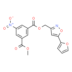 ChemSpider 2D Image | [5-(2-Furyl)-1,2-oxazol-3-yl]methyl methyl 5-nitroisophthalate | C17H12N2O8