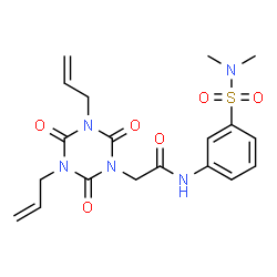 ChemSpider 2D Image | 2-(3,5-Diallyl-2,4,6-trioxo-1,3,5-triazinan-1-yl)-N-[3-(dimethylsulfamoyl)phenyl]acetamide | C19H23N5O6S