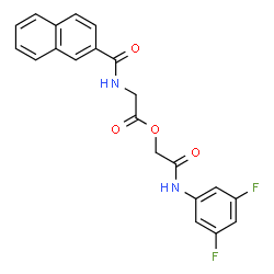 ChemSpider 2D Image | 2-[(3,5-Difluorophenyl)amino]-2-oxoethyl N-2-naphthoylglycinate | C21H16F2N2O4