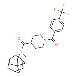 ChemSpider 2D Image | N-(Adamantan-1-ylmethyl)-N-methyl-1-[4-(trifluoromethyl)benzoyl]-4-piperidinecarboxamide | C26H33F3N2O2