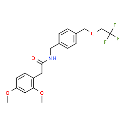 ChemSpider 2D Image | 2-(2,4-Dimethoxyphenyl)-N-{4-[(2,2,2-trifluoroethoxy)methyl]benzyl}acetamide | C20H22F3NO4