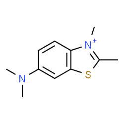 ChemSpider 2D Image | 6-(Dimethylamino)-2,3-dimethyl-1,3-benzothiazol-3-ium | C11H15N2S