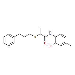 ChemSpider 2D Image | N-(2-Bromo-4-methylphenyl)-2-[(3-phenylpropyl)sulfanyl]propanamide | C19H22BrNOS
