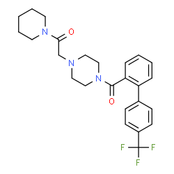 ChemSpider 2D Image | 1-(1-Piperidinyl)-2-(4-{[4'-(trifluoromethyl)-2-biphenylyl]carbonyl}-1-piperazinyl)ethanone | C25H28F3N3O2