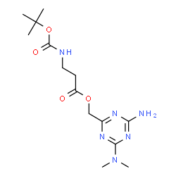 ChemSpider 2D Image | [4-Amino-6-(dimethylamino)-1,3,5-triazin-2-yl]methyl N-{[(2-methyl-2-propanyl)oxy]carbonyl}-beta-alaninate | C14H24N6O4