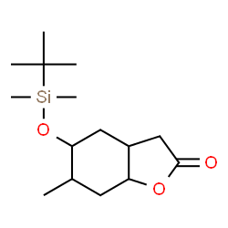 ChemSpider 2D Image | 5-{[Dimethyl(2-methyl-2-propanyl)silyl]oxy}-6-methylhexahydro-1-benzofuran-2(3H)-one | C15H28O3Si