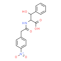 ChemSpider 2D Image | beta-Hydroxy-N-[(4-nitrophenyl)acetyl]phenylalanine | C17H16N2O6