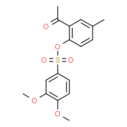 ChemSpider 2D Image | 2-Acetyl-4-methylphenyl 3,4-dimethoxybenzenesulfonate | C17H18O6S