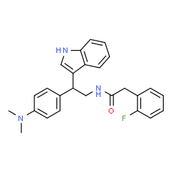 ChemSpider 2D Image | N-{2-[4-(Dimethylamino)phenyl]-2-(1H-indol-3-yl)ethyl}-2-(2-fluorophenyl)acetamide | C26H26FN3O