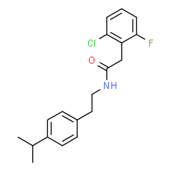 ChemSpider 2D Image | 2-(2-Chloro-6-fluorophenyl)-N-[2-(4-isopropylphenyl)ethyl]acetamide | C19H21ClFNO