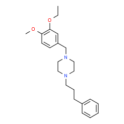 ChemSpider 2D Image | 1-(3-Ethoxy-4-methoxybenzyl)-4-(3-phenylpropyl)piperazine | C23H32N2O2