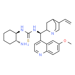 ChemSpider 2D Image | 1-[(1R,2R)-2-Aminocyclohexyl]-3-[(9R)-6'-methoxycinchonan-9-yl]thiourea | C27H37N5OS