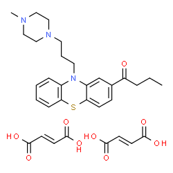 ChemSpider 2D Image | 1-{10-[3-(4-Methyl-1-piperazinyl)propyl]-10H-phenothiazin-2-yl}-1-butanone (2E)-2-butenedioate (1:2) | C32H39N3O9S