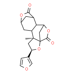 ChemSpider 2D Image | (3R,5S)-3-(3-Furyl)-5-methyl-2,9,14-trioxapentacyclo[11.2.1.1~8,11~.0~1,5~.0~6,12~]heptadecane-10,15-dione | C19H20O6