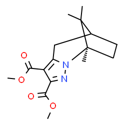 ChemSpider 2D Image | Dimethyl (1R)-1,11,11-trimethyl-2,3-diazatricyclo[6.2.1.0~2,6~]undeca-3,5-diene-4,5-dicarboxylate | C16H22N2O4