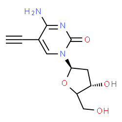 ChemSpider 2D Image | 4-Amino-1-[(4xi)-2-deoxy-beta-D-glycero-pentofuranosyl]-5-ethynyl-2(1H)-pyrimidinone | C11H13N3O4