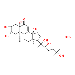 ChemSpider 2D Image | (5beta,9xi,17xi)-2,3,5,14,20,22,25-Heptahydroxycholest-7-en-6-one hydrate (1:1) | C27H46O9