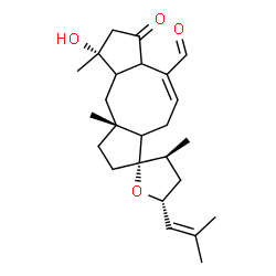 ChemSpider 2D Image | (2xi,6xi,7E,10xi,18R)-3-Hydroxy-5-oxo-14,18-epoxyophiobola-7,19-dien-25-al | C25H36O4