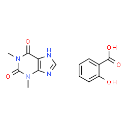 ChemSpider 2D Image | 2-Hydroxybenzoic acid - 1,3-dimethyl-3,7-dihydro-1H-purine-2,6-dione (1:1) | C14H14N4O5