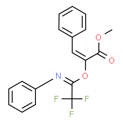 ChemSpider 2D Image | Methyl (2E)-3-phenyl-2-{[(1E)-2,2,2-trifluoro-N-phenylethanimidoyl]oxy}acrylate | C18H14F3NO3