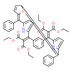 ChemSpider 2D Image | Tetraethyl 2,2'-[(7Z)-7,12-diphenyl-24-oxa-23,25-diazapentacyclo[16.3.1.1~3,6~.1~8,11~.1~13,16~]pentacosa-1(22),3,5,7,9,11,13,15,18,20-decaene-2,17-diylidene]dimalonate | C48H42N2O9