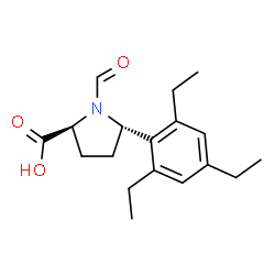 ChemSpider 2D Image | (5S)-1-Formyl-5-(2,4,6-triethylphenyl)-L-proline | C18H25NO3