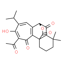 ChemSpider 2D Image | (1R,9R)-4-Acetyl-5-hydroxy-6-isopropyl-12,12-dimethyl-17-oxatetracyclo[7.6.2.0~1,11~.0~2,8~]heptadeca-2(8),4,6-triene-3,10,16-trione | C23H26O6