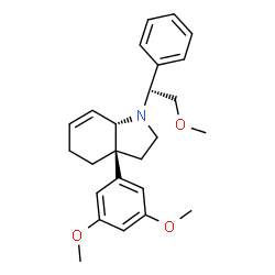 ChemSpider 2D Image | (3aS,7aS)-3a-(3,5-Dimethoxyphenyl)-1-[(1S)-2-methoxy-1-phenylethyl]-2,3,3a,4,5,7a-hexahydro-1H-indole | C25H31NO3