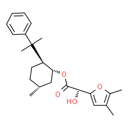 ChemSpider 2D Image | (1R,2S,5R)-5-Methyl-2-(2-phenyl-2-propanyl)cyclohexyl (2S)-(4,5-dimethyl-2-furyl)(hydroxy)acetate | C24H32O4
