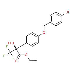 ChemSpider 2D Image | Ethyl (2S)-2-{4-[(4-bromobenzyl)oxy]phenyl}-3,3,3-trifluoro-2-hydroxypropanoate | C18H16BrF3O4